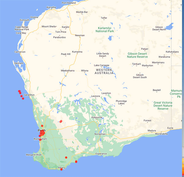 collecting locality map for 'Alexander, W.B.'