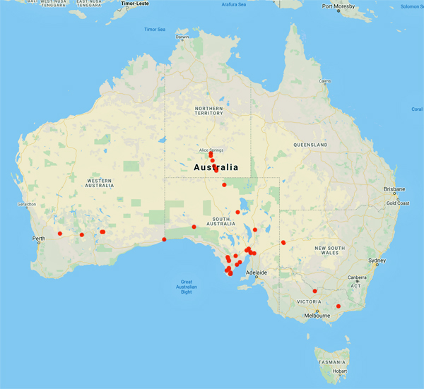 collecting locality map for 'Cain, W.'