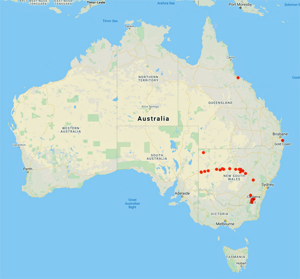 collecting locality map for 'Campbell, T.G.'