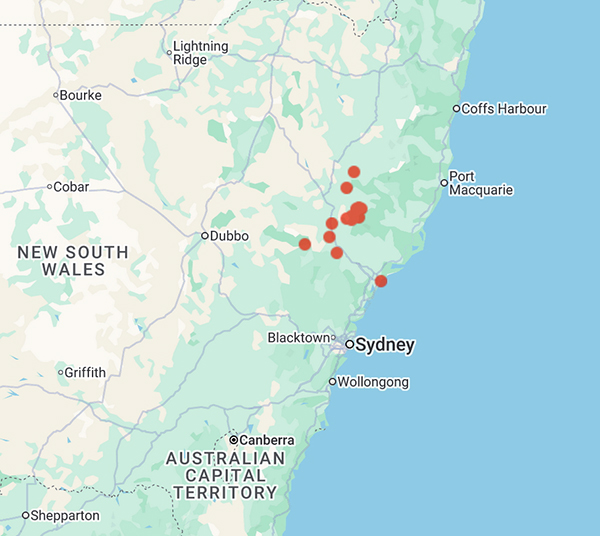 collecting locality map for 'Carter, S.H.'