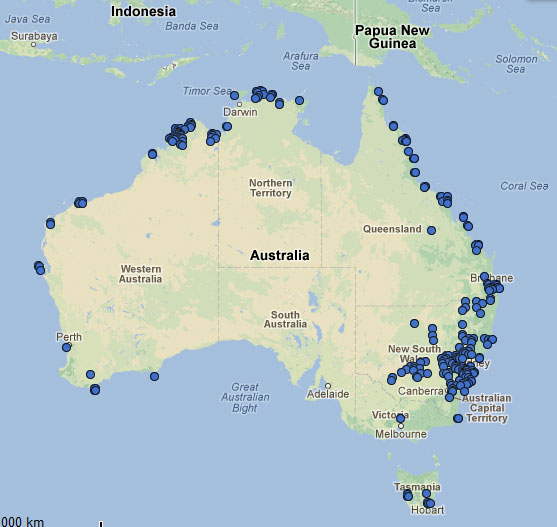 Allan Cunningham collecting locations