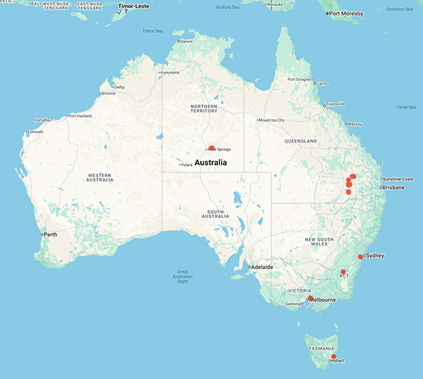collecting locality map for 'Meredith, L.'