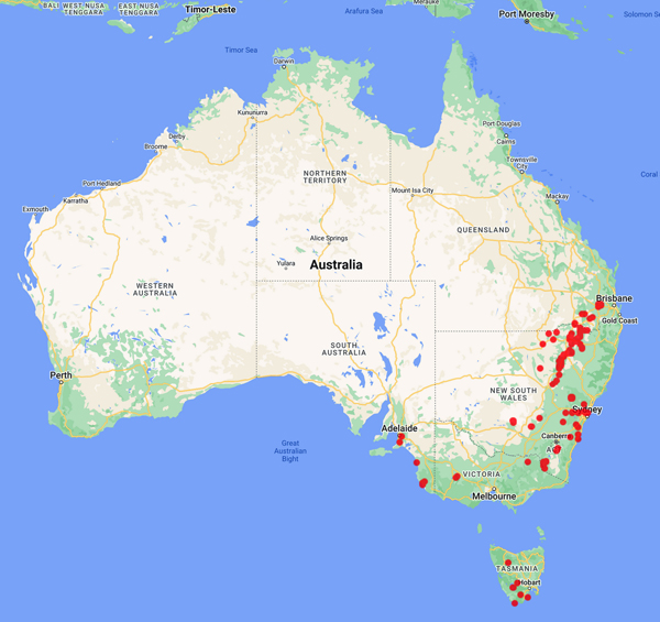 collecting locality map for 'Muffet, B.'