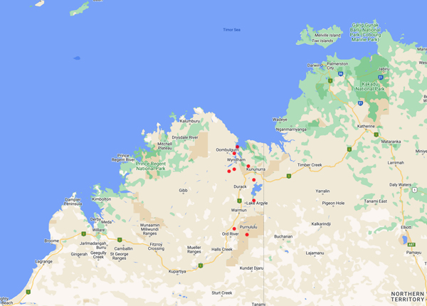 collecting locality map for 'O'Donnell, H.J.'