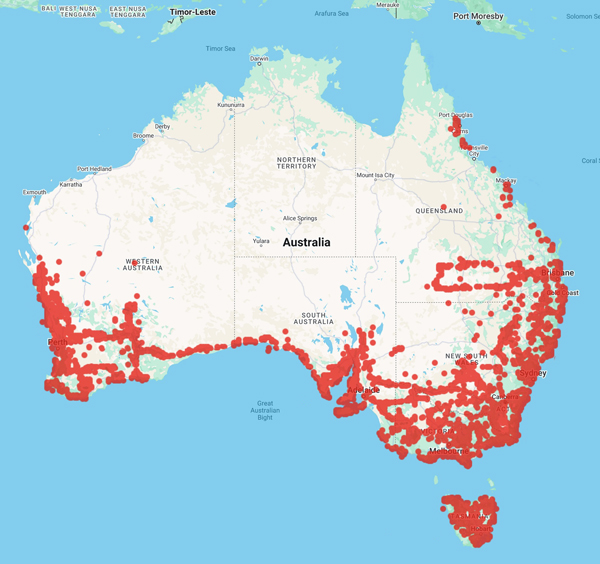 collecting locality map for 'Phillips, M.E.'