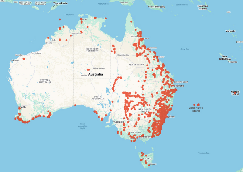 collecting locality map for 'Rodd, A.N.'